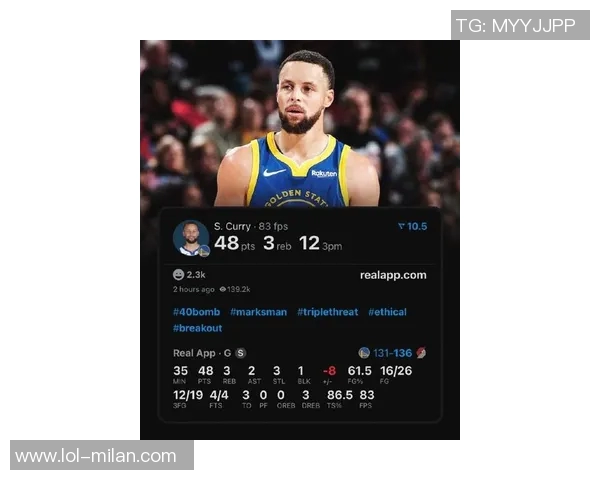 库里三分球表现出色本赛季投进93记仅次于米切尔且少打7场比赛